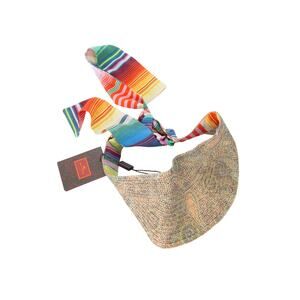 ETRO Straw Visor Multicolor Silk Scarf Cap